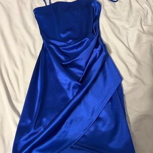 Blue Windsor satin dress